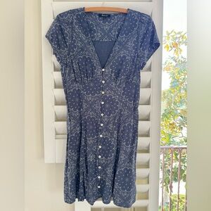 Madewell Shirred Button-Front Dress, Size 4